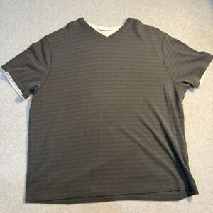 Method Men's XXL V-Neck Short Sleeve Charcoal Gray Comfy Relax Preppy Shirt